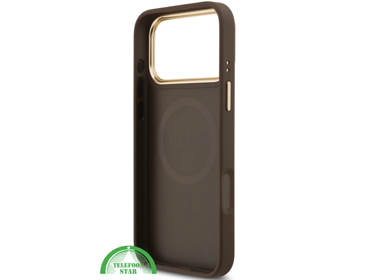 Guess iPhone 17 Pro Max Crossbody Hoesje met Band – Luxe MagSafe Bescherming in Bruin Design