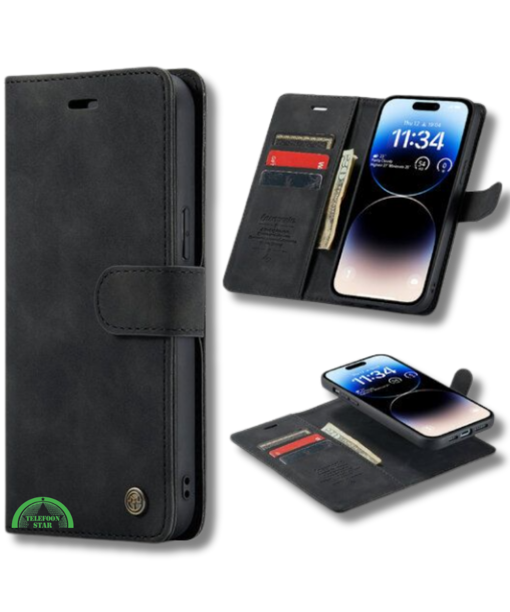 Bookcase Hoesje voor Samsung A56 Zwart 2-in-1 Magnetisch Hoesje met Pasjeshouder