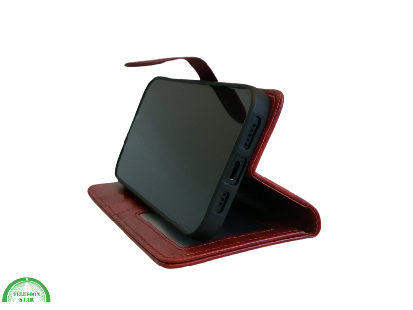 iPhone 16 Plus portemonnee Rood Lather