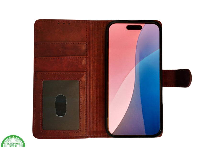 iPhone 16 Plus portemonnee Rood Lather
