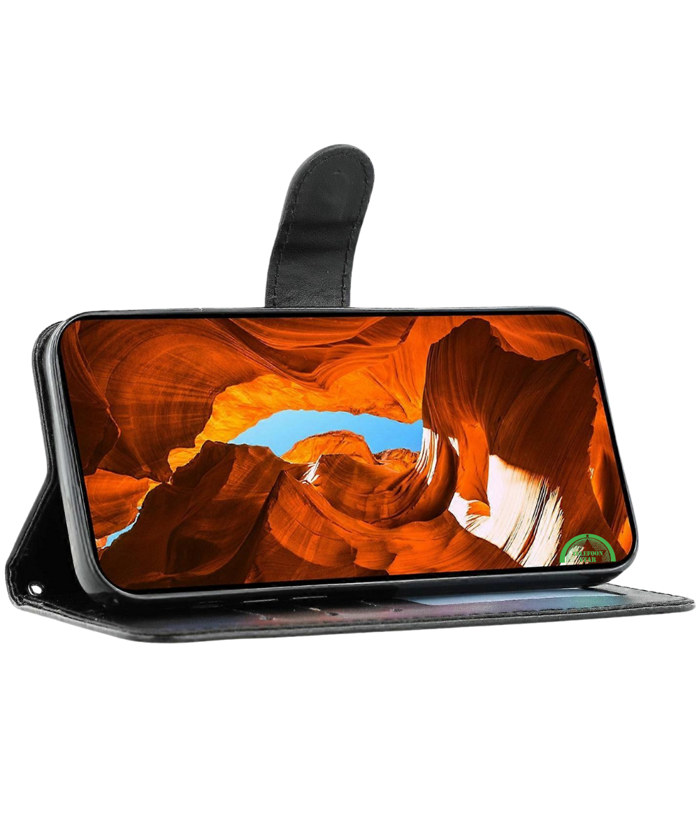 Bookcase Hoesje voor Motorola G86 Zwart Nauwsluitend en stevig