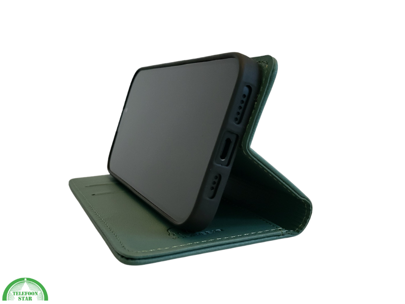 Boek Case Leer Wallet Case Donkergroen iPhone 17