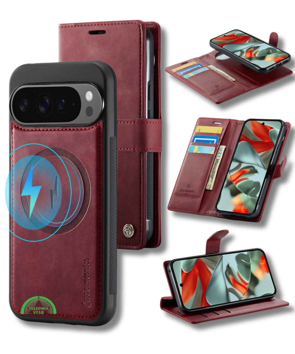 Hoesje Pixel 10 Bookcase Rood 2-in-1 Stijlvolle Wallet Case met Kaarthouder