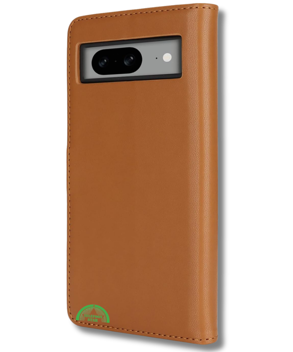 Hoesje voor Google Pixel 8 Bruin Bookcase Kunstleer met Pasjeshouder