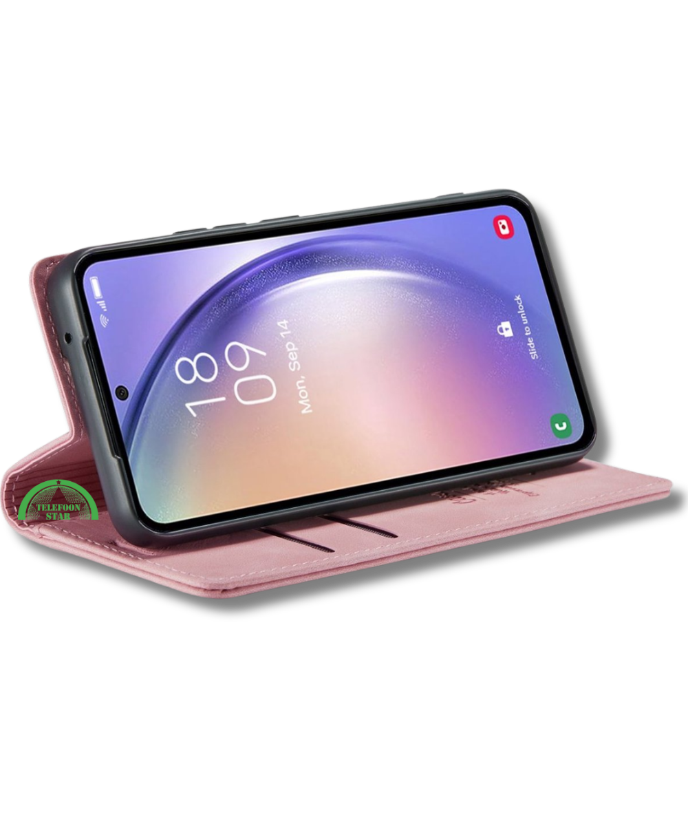 Hoesje Google Pixel 9 Pro XL Roze Bookcase Met Pasjeshouder