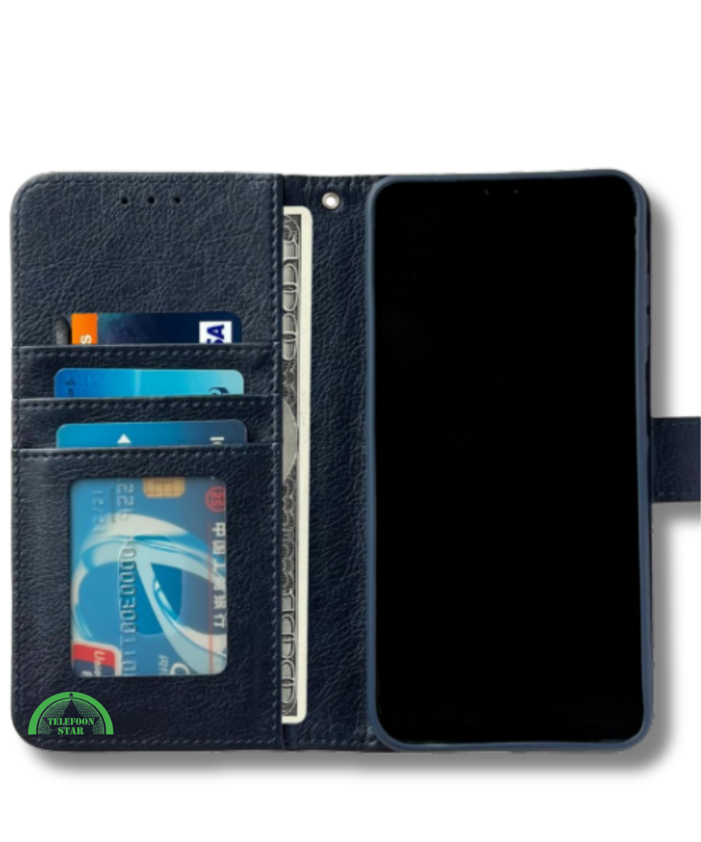 Hoesje voor Samsung A56 Blauw Bookcase Magnetisch met Pasjeshouder