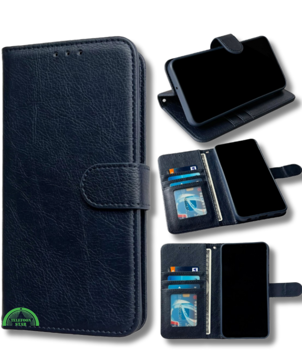 Hoesje voor Samsung A57 Blauw Bookcase Magnetisch met Pasjeshouder