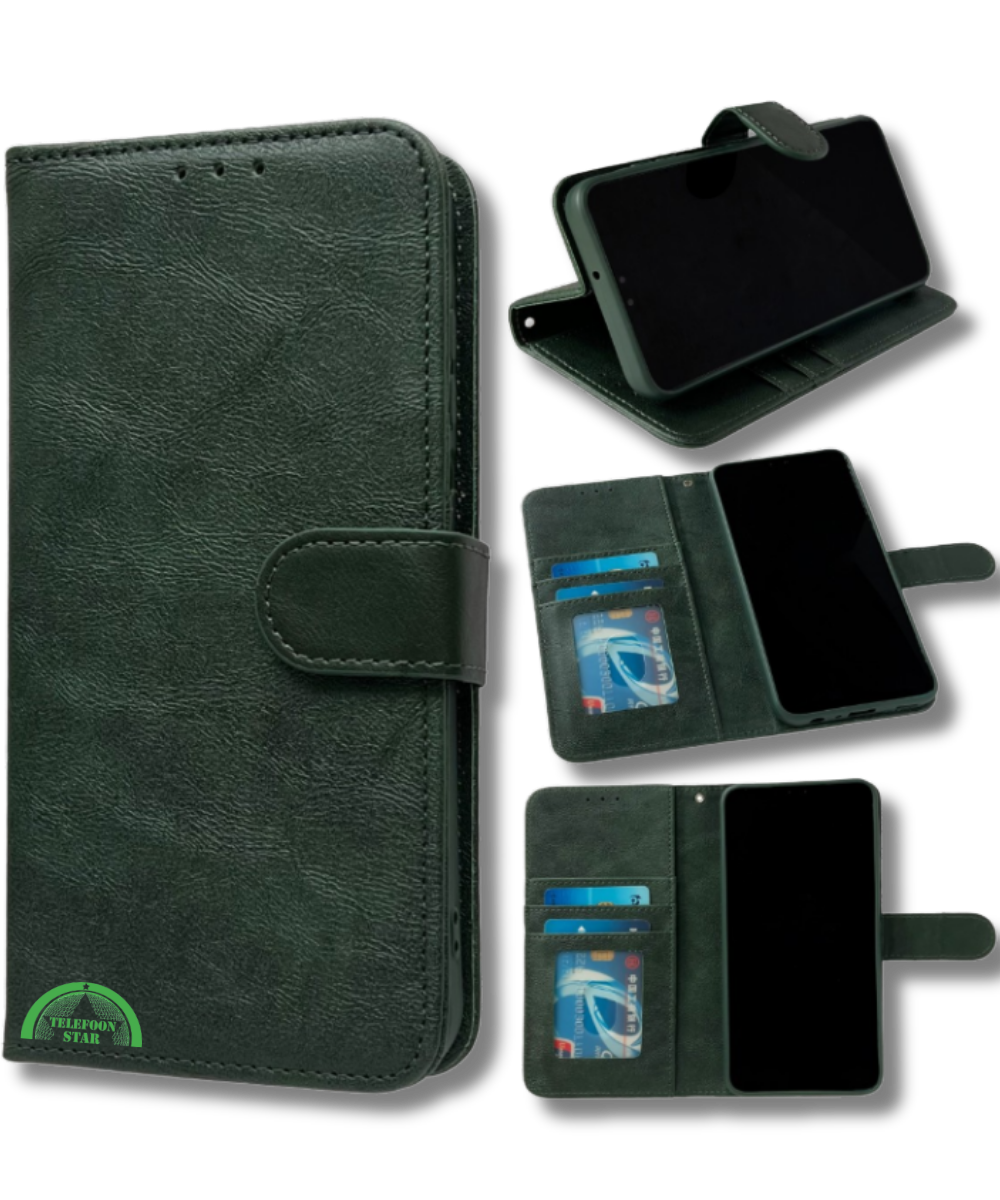 Hoesje voor Samsung A37 Groen Bookcase Magnetisch met Pasjeshouder