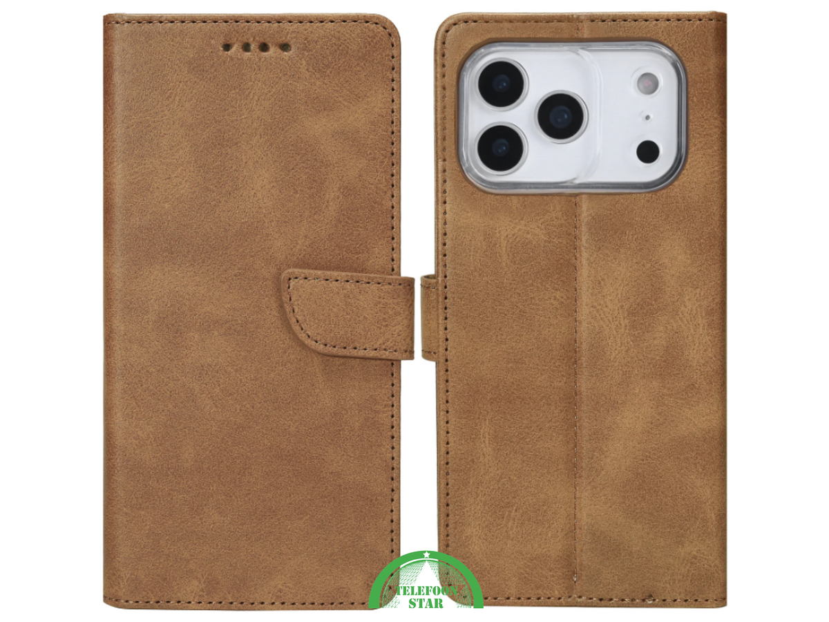 Bookcase Hoesje iPhone 17 Pro & Pro Max - Bruin Design & Volledige Bescherming