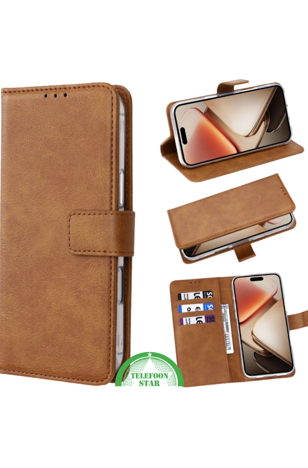Hoesje voor Motorola G86 Wallet Bookcase Bruin