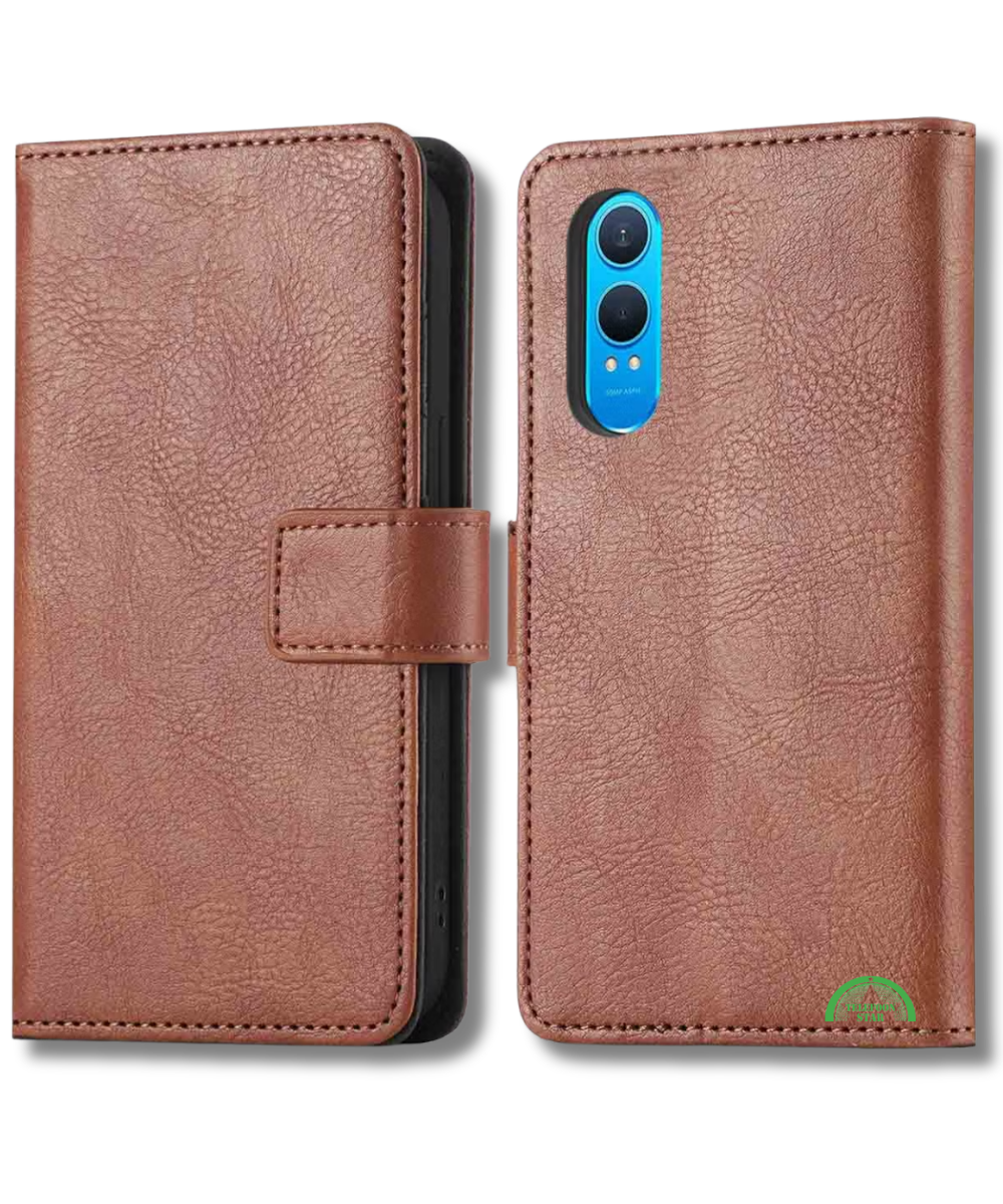 Bookcase Hoesje Bruin OnePlus Nord CE 4 Lite Stevig en comfortabel in de hand