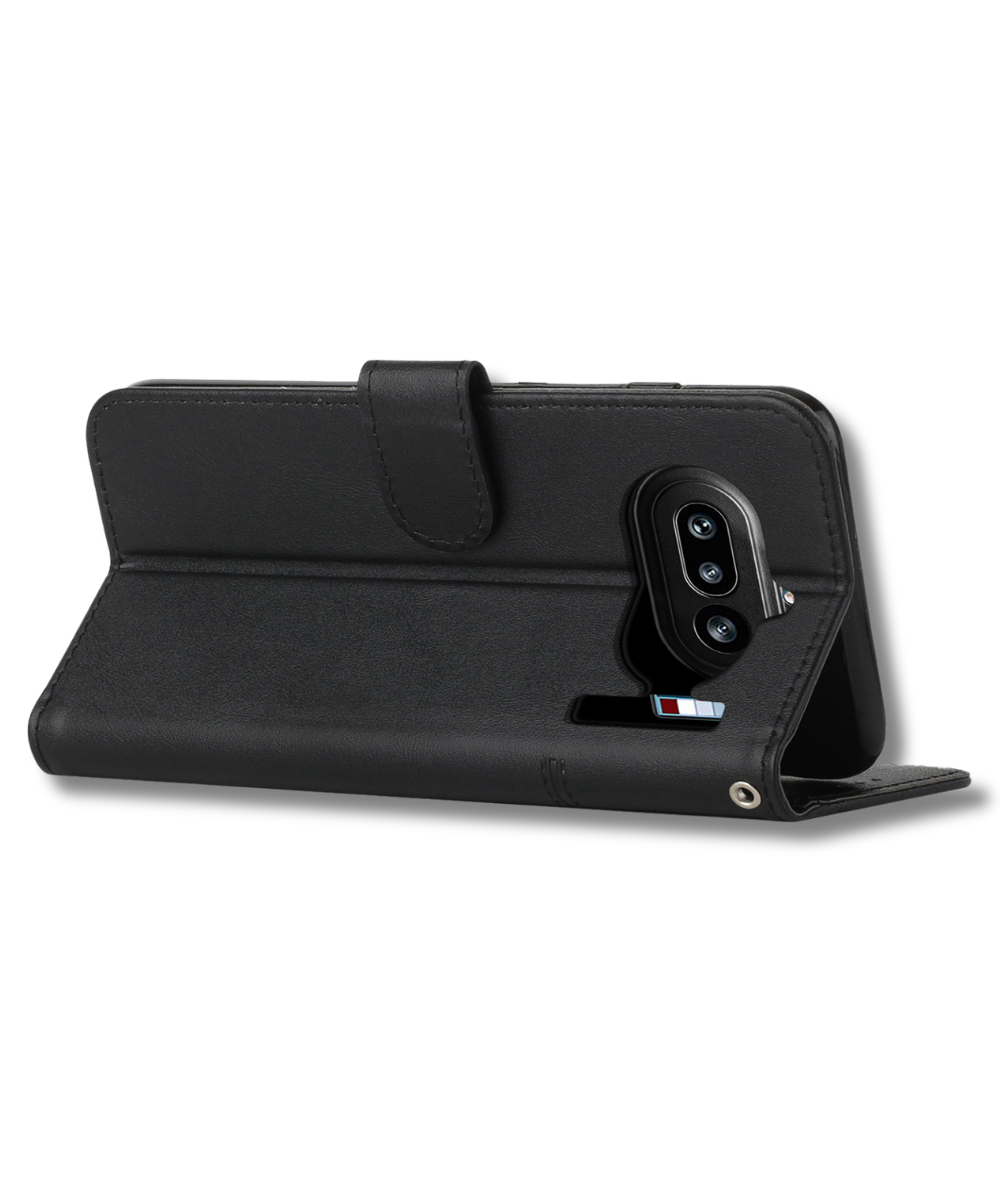 Nothing Phone 4a Zwart Wallet Hoesje met Standaardfunctie 360 graden volledige bescherming
