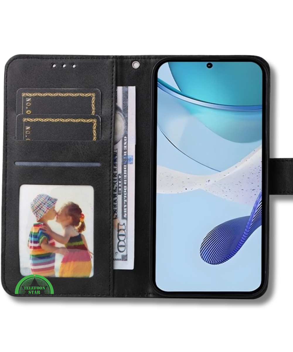 Hoesje voor Oppo A5 5G Zwart Bookcase Premium kunstleer volledig