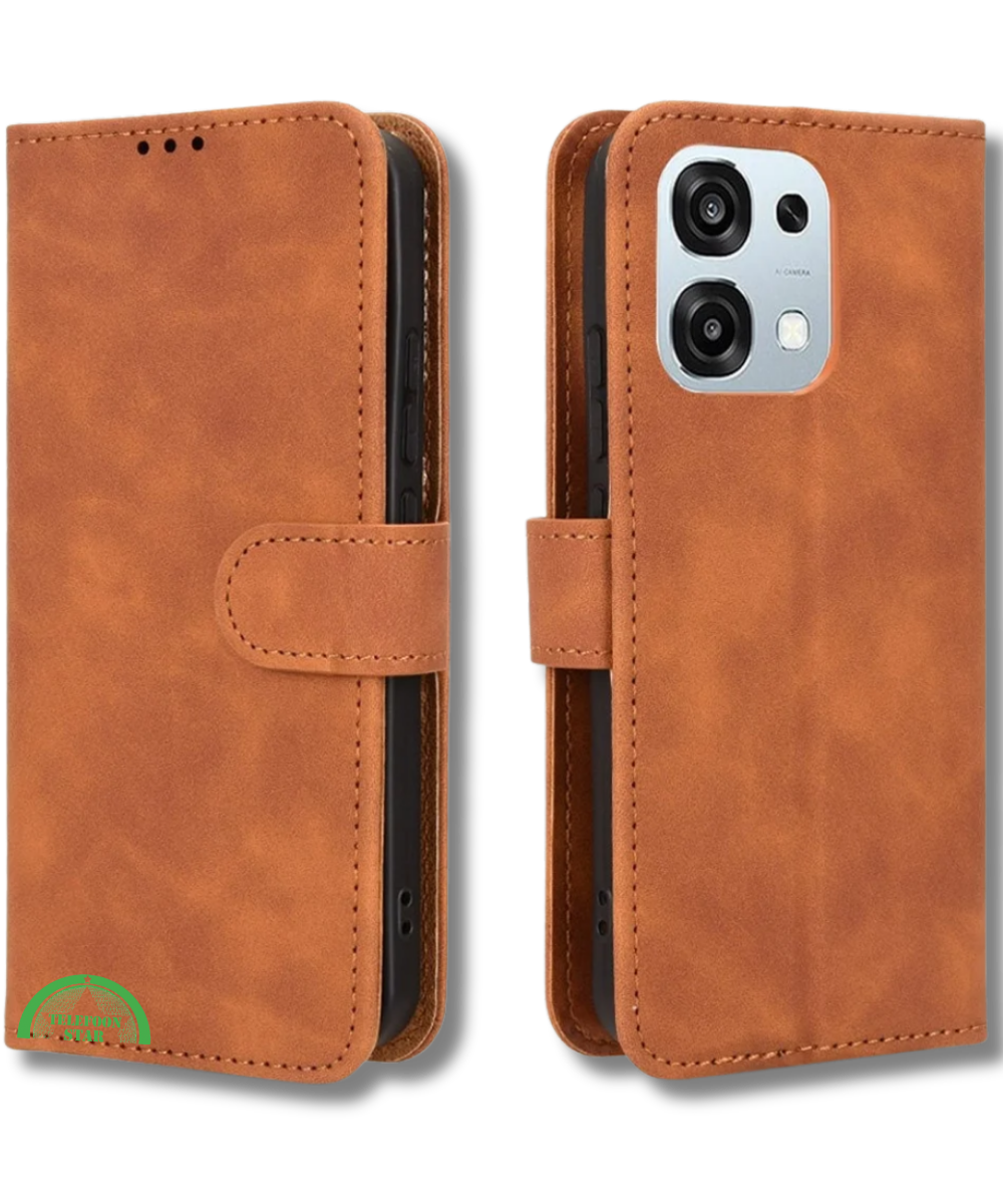 Bookcase Oppo A6 Pro Bruin Stijlvolle Bescherming en strak