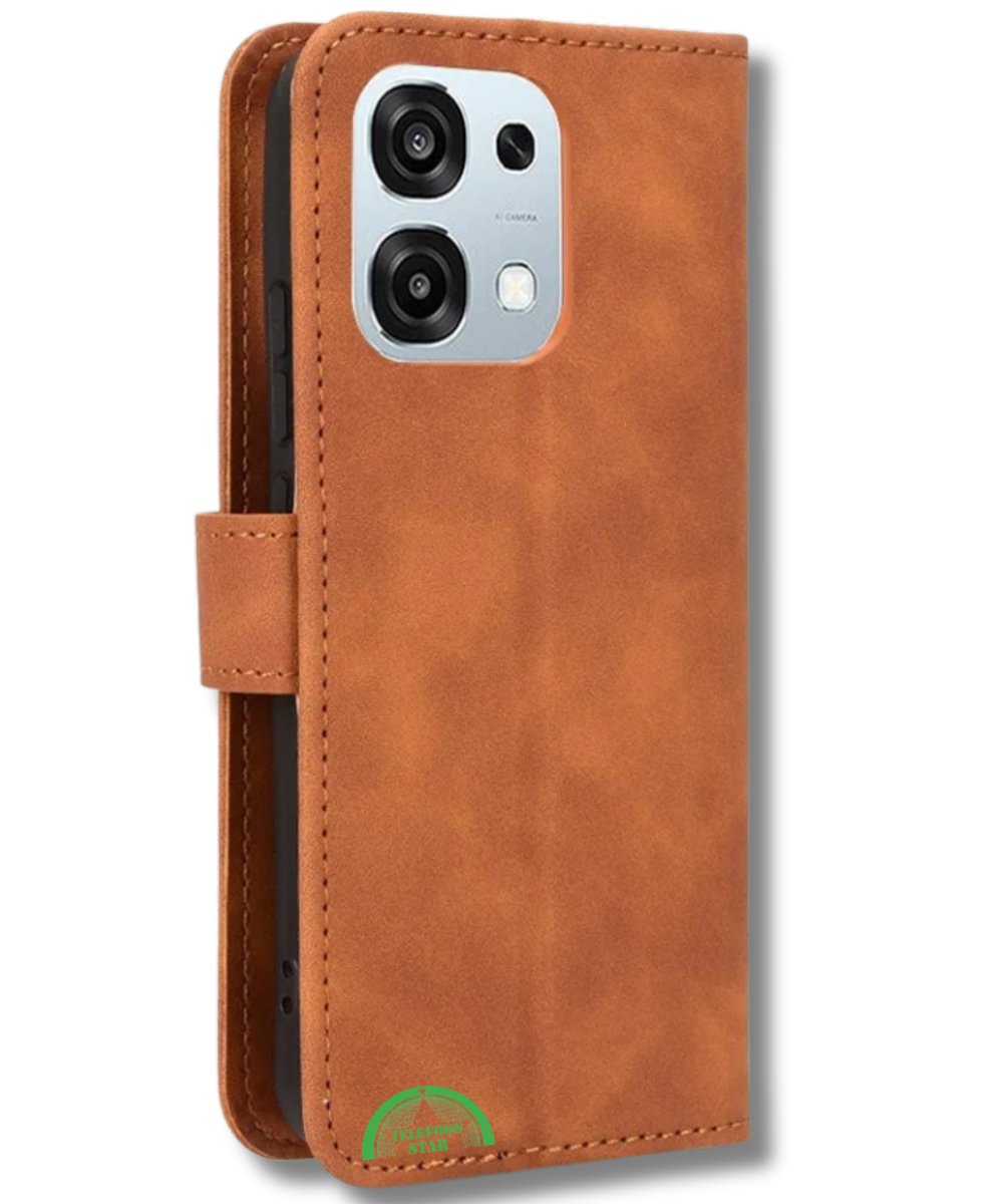 Bookcase Oppo A6 Pro Bruin Stijlvolle Bescherming en strak