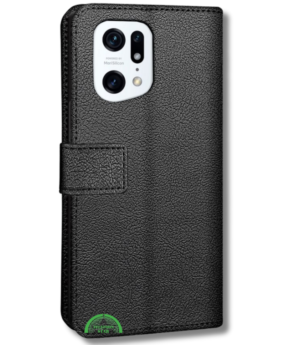 Bookcase Hoesje voor Oppo Find X5 Pro Zwart Stijlvolle Bescherming