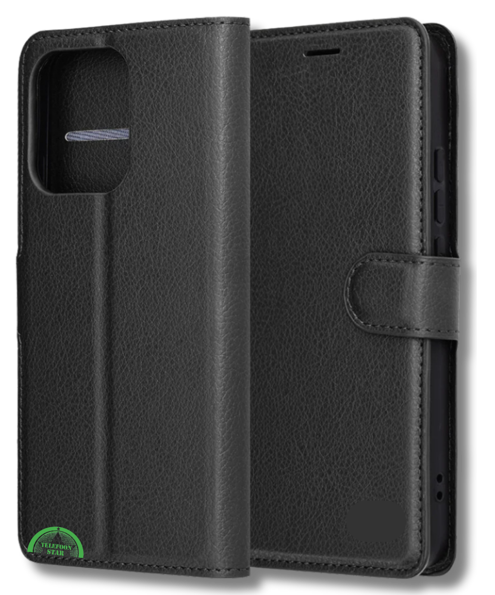 Hoesje voor Oppo Reno 14F Zwart Bookcase Premium kunstleer volledig