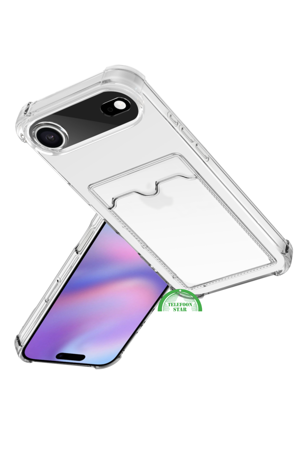 Transparant Hoesje met Kaartvak voor iPhone 17 Air – Bescherming & Functionaliteit Silicone Slank | Telefoonstar