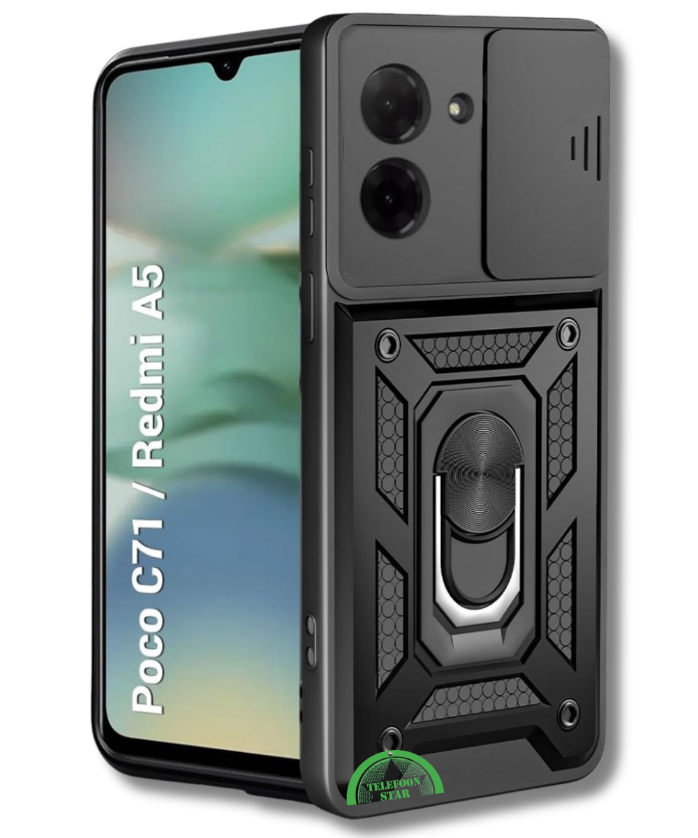 Hoesje voor Xiaomi Redmi A5 Zwart Slank ontwerp met Camera Slide Cover