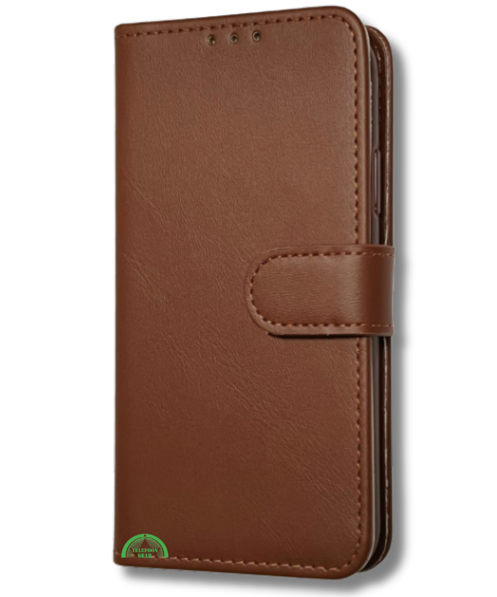 hoesje voor Xiaomi Redmi Note 13 Pro 5G bookcase Bruin SecureFlip Wallet Case
