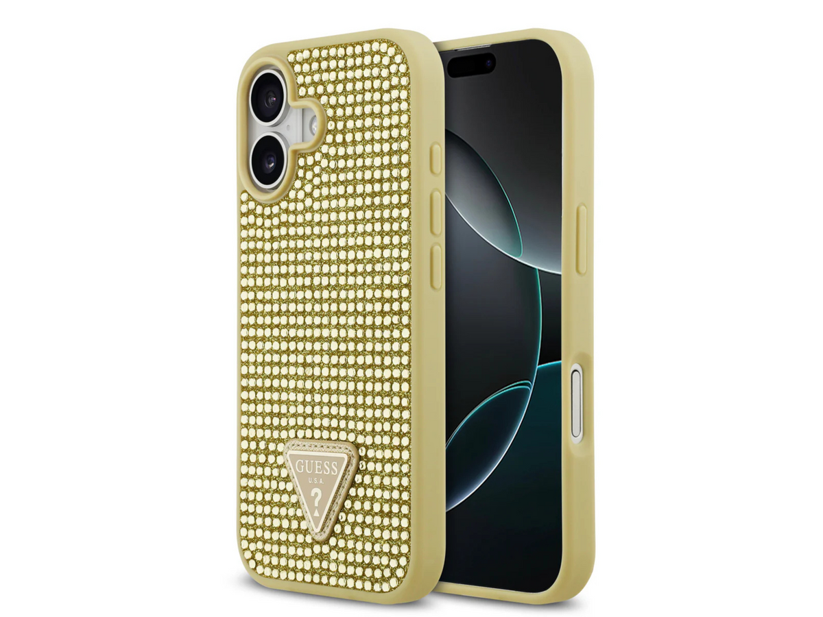 Guess Hoesje Goud Kristallen – Luxe Telefoonhoes met Logo