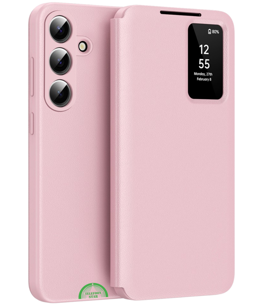 Samsung Galaxy S26 Plus Rose Elegance Bookcase Hoesje Roze – Smart Window Wallet Cover