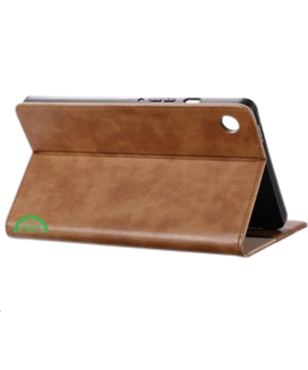 Hoesje voor Samsung A11 Bruin Bookcase met Kickstand Slank licht en stevig