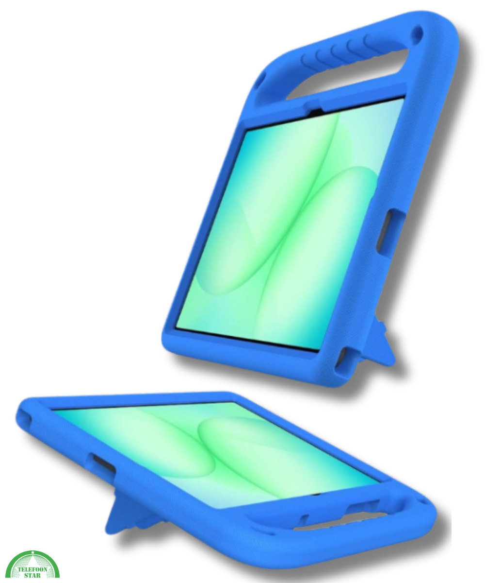 Hoesje voor Samsung A9 Plus Blauw Kids Shockproof Met Handgreep en Kickstand