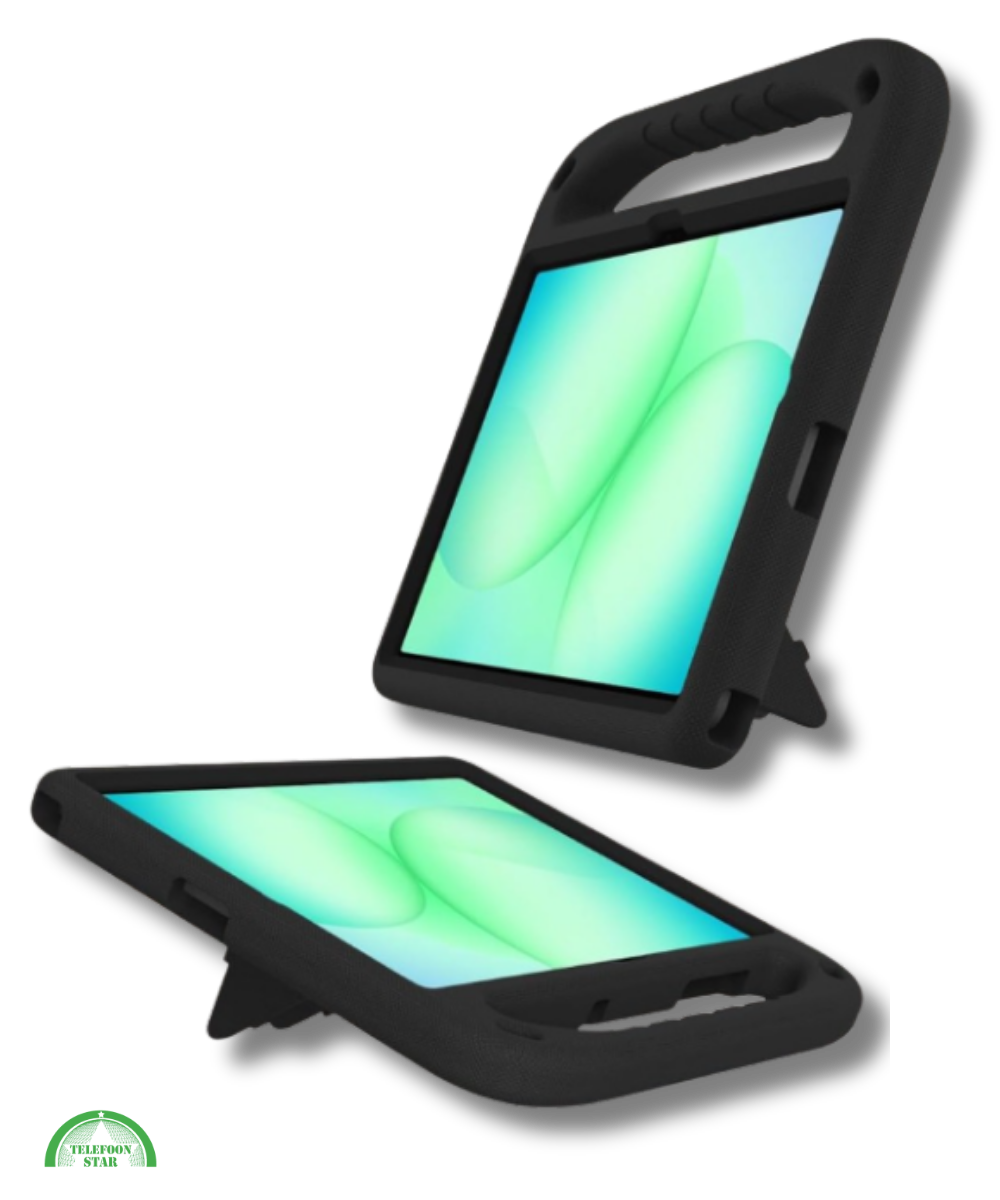 Hoesje voor Samsung A11 Plus Zwart Kids Shockproof Met Handgreep en Kickstand