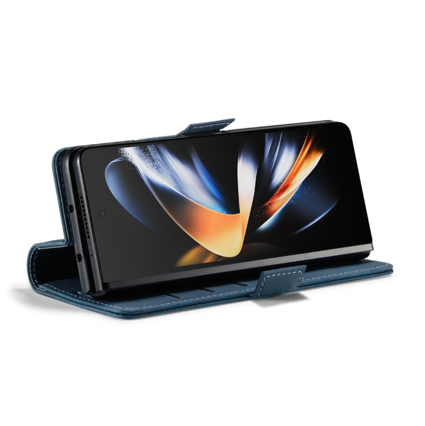 Samsung Galaxy Z Fold 6 Hoesje boek case met Pasjes Donker Blauw