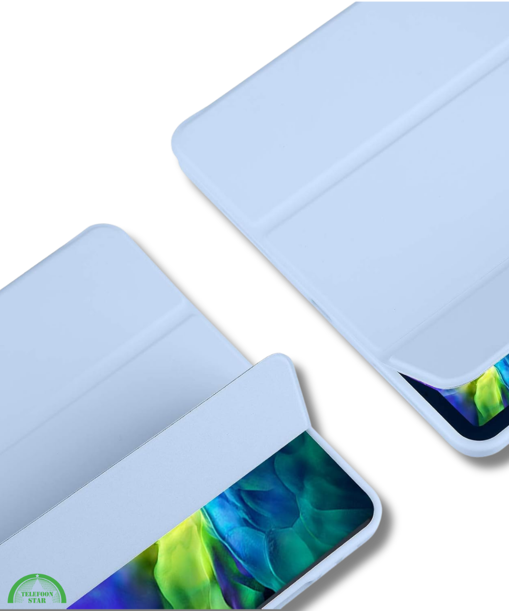 Hoesje voor iPad A16(2025)/iPad 2022 (10.9 inch 10e Gen) Lichtblauw Silicone Smart Cover Met Pen Slot