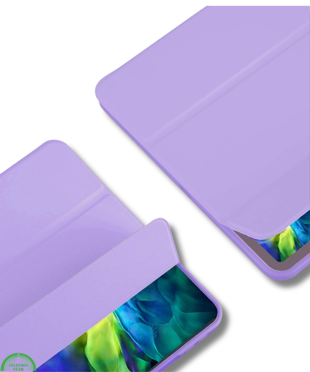 Hoesje voor iPad A16(2025)/iPad 2022 (10.9 inch 10e Gen) Paars Silicone Smart Cover Met Pen Slot