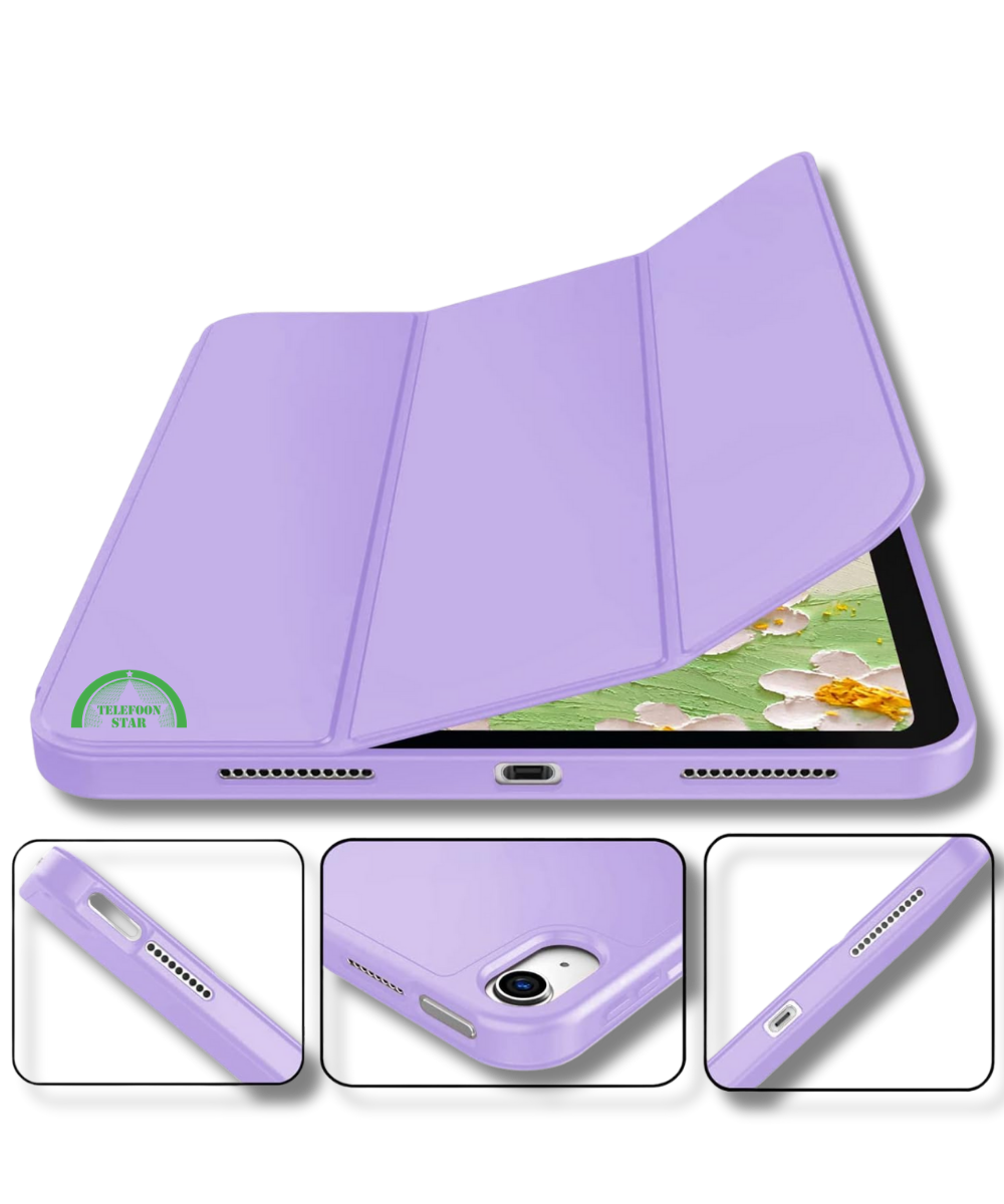 Hoesje voor iPad A16(2025)/iPad 2022 (10.9 inch 10e Gen) Paars Silicone Smart Cover Met Pen Slot