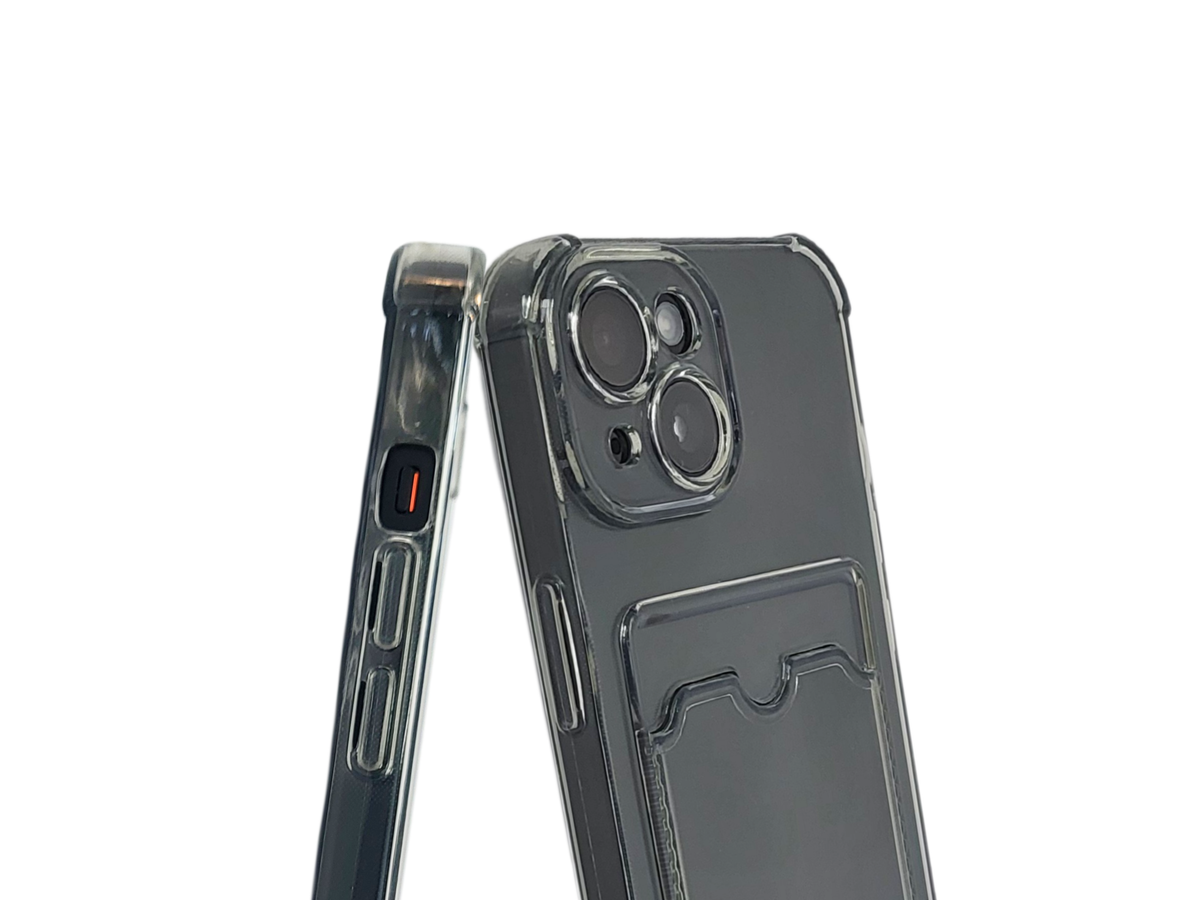 iPhone 15 Hoesje met Pasjeshouder – Transparant & Valbestendig