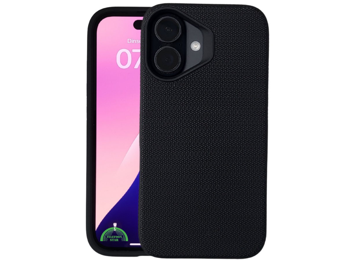 Antislip Hoesje Zwart - Backcover iPhone 16 & 16 plus