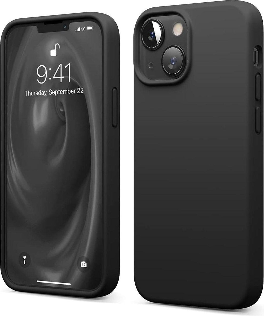 iPhone 13 Hoesje Siliconen Case Back Cover Hoes Zwart - iPhone 13 Hoesje Cover Hoes Siliconen