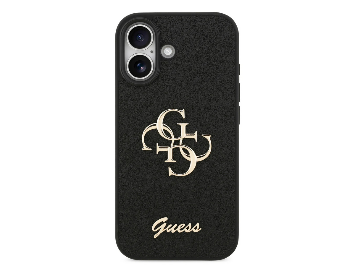 Guess Zwart Glitter Hoesje – met Gouden Logo & Stijlvolle Bescherming