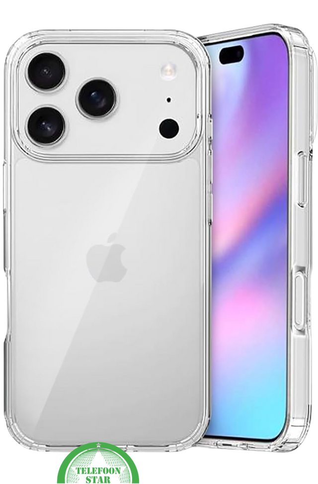 Perfecte pasvorm voor iPhone 17 Pro Max&ndash; Silicone, Flexibel, Helder &amp; Extra Sterk, transparant en Extra bescherming voor camera en scherm | Telefoonstar