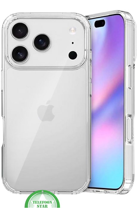 Perfecte pasvorm voor iPhone 17 Pro Max&ndash; Silicone, Flexibel, Helder &amp; Extra Sterk, transparant en Extra bescherming voor camera en scherm | Telefoonstar