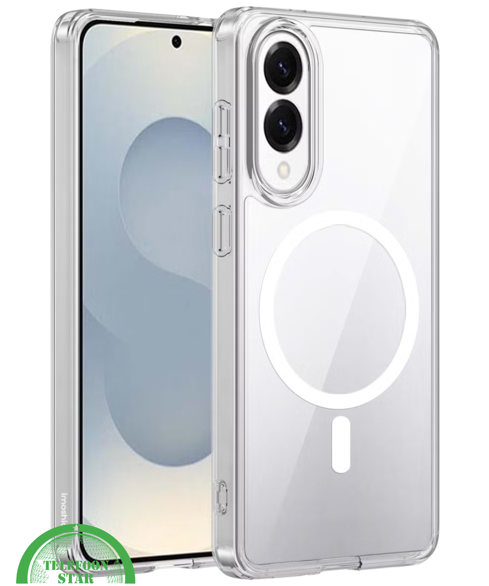 Hoesje voor Samsung S25 Edge Transparant Magneetring, Slank, Sterk & Magnetisch