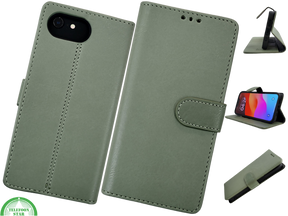 Boek case Groen cover iPhone 16E 2025 leer up