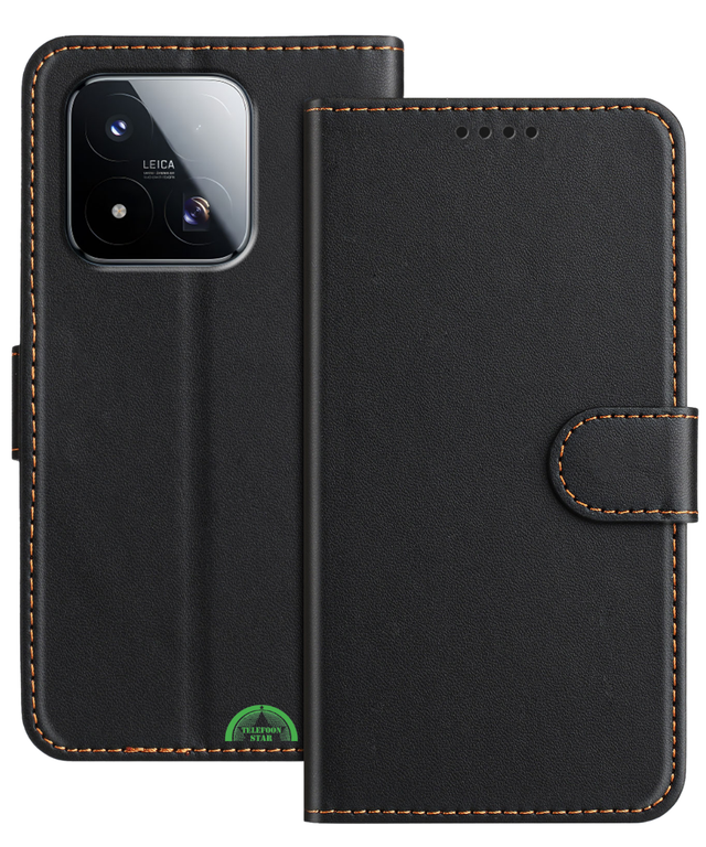 Premium Bookcase Hoesje Xiaomi 17 Zwart Leren Look Beschermhoes