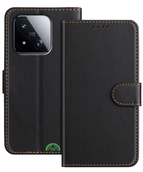 Premium Bookcase Hoesje Xiaomi 17 Zwart Leren Look Beschermhoes