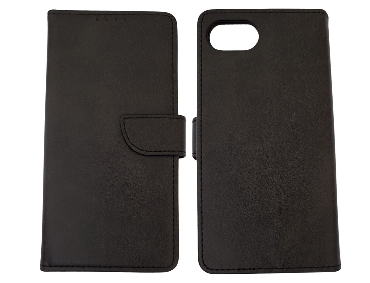Luxe Boek iPhone 16E (2025)Zwart Leerlook Wallet Case Kaartvakken