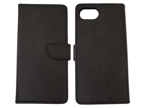 Luxe Boek iPhone 16E (2025)Zwart Leerlook Wallet Case Kaartvakken