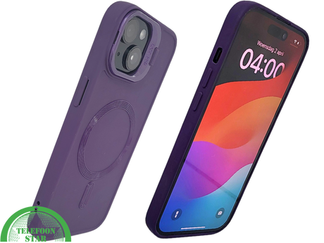 iPhone 15 Plus Siliconen Hoesje Paars &ndash; Geschikt voor MagSafe