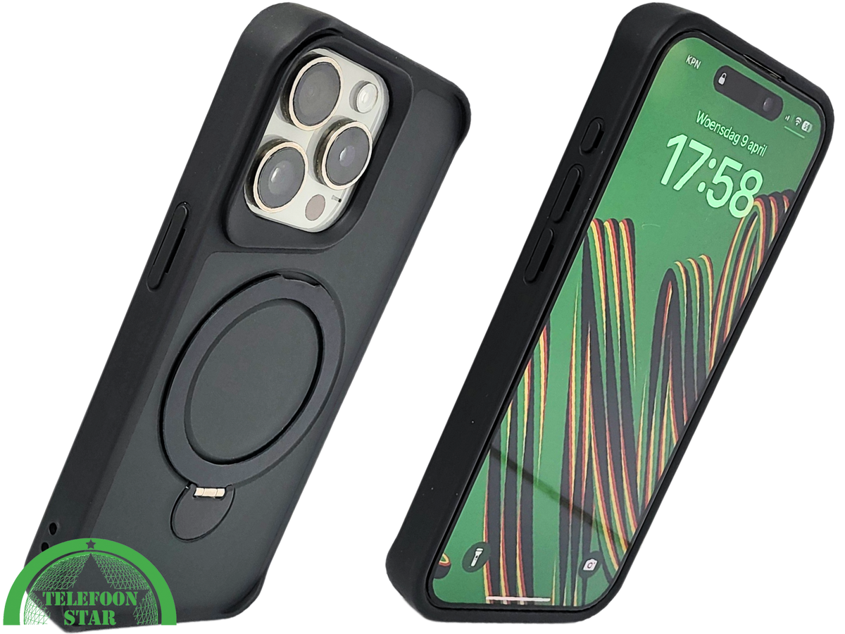 iPhone 15 Pro Achterkant Hoesje met Ringhouder &ndash; Elegant &amp; Functioneel Beschermhoesje