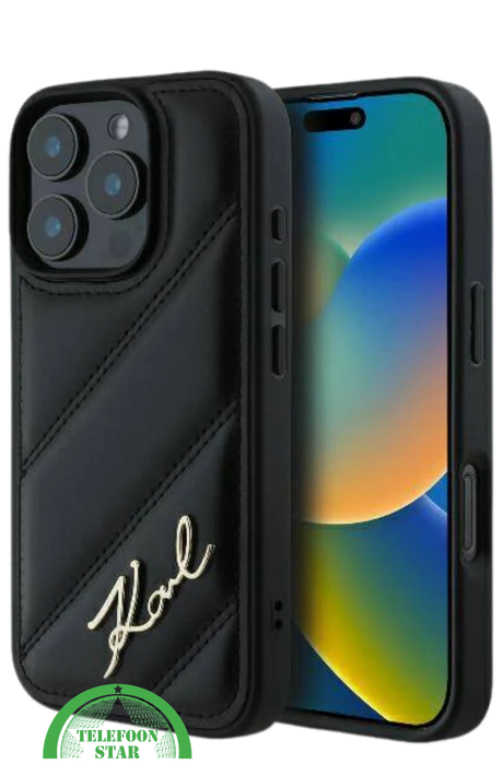 Hoesje voor iPhone 16 Pro Max Luxe Hoesje Zwart &ndash; Stijlvolle Bescherming met Elegant Design