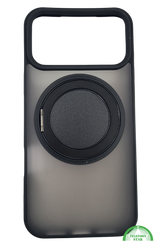 Mat Zwart iPhone 17 Pro Max Hoesje met Draaibare Ringstandaard