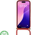iPhone 16 Plus met Koord Rood Stijlvolle Duurzame Bescherming
